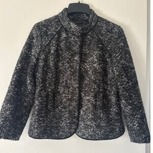 Sandro Sportswear Black Gray Tweed Blazer Jacket Medium No Belt